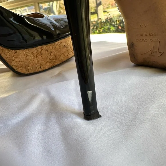 Giuseppe Zanotti black patent leather cork platform heels - Picture 6 of 8